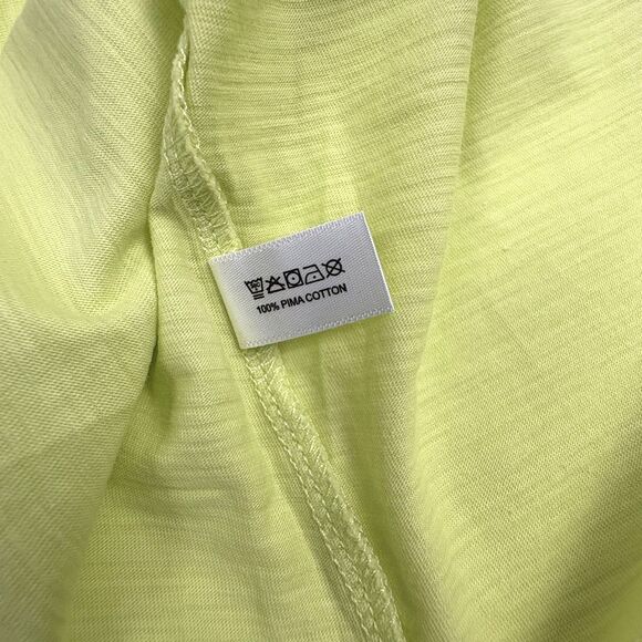 Lisa Todd Cuff Love Pop T-shirt 100% Pima Cotton Smocked Ruffle Lime Green L - Picture 9 of 10